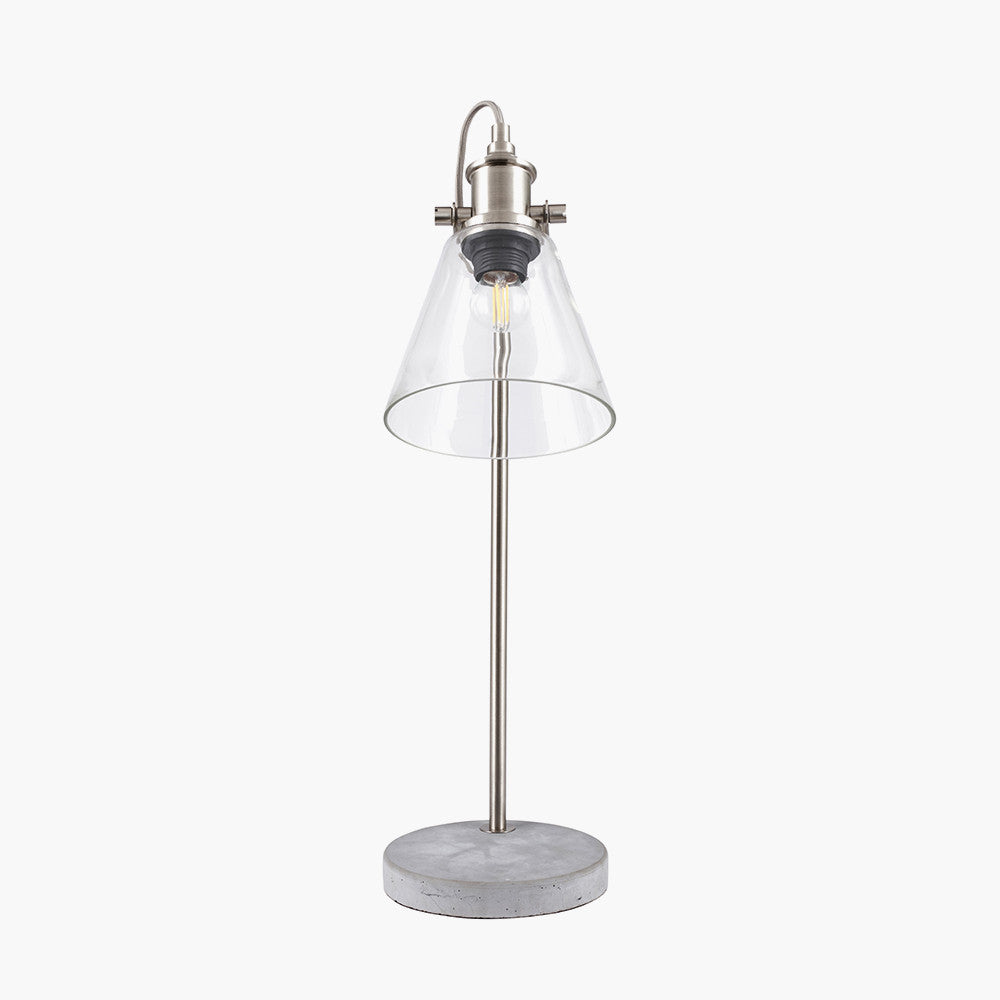 Chaplin Concrete and Brushed Chrome Table Lamp